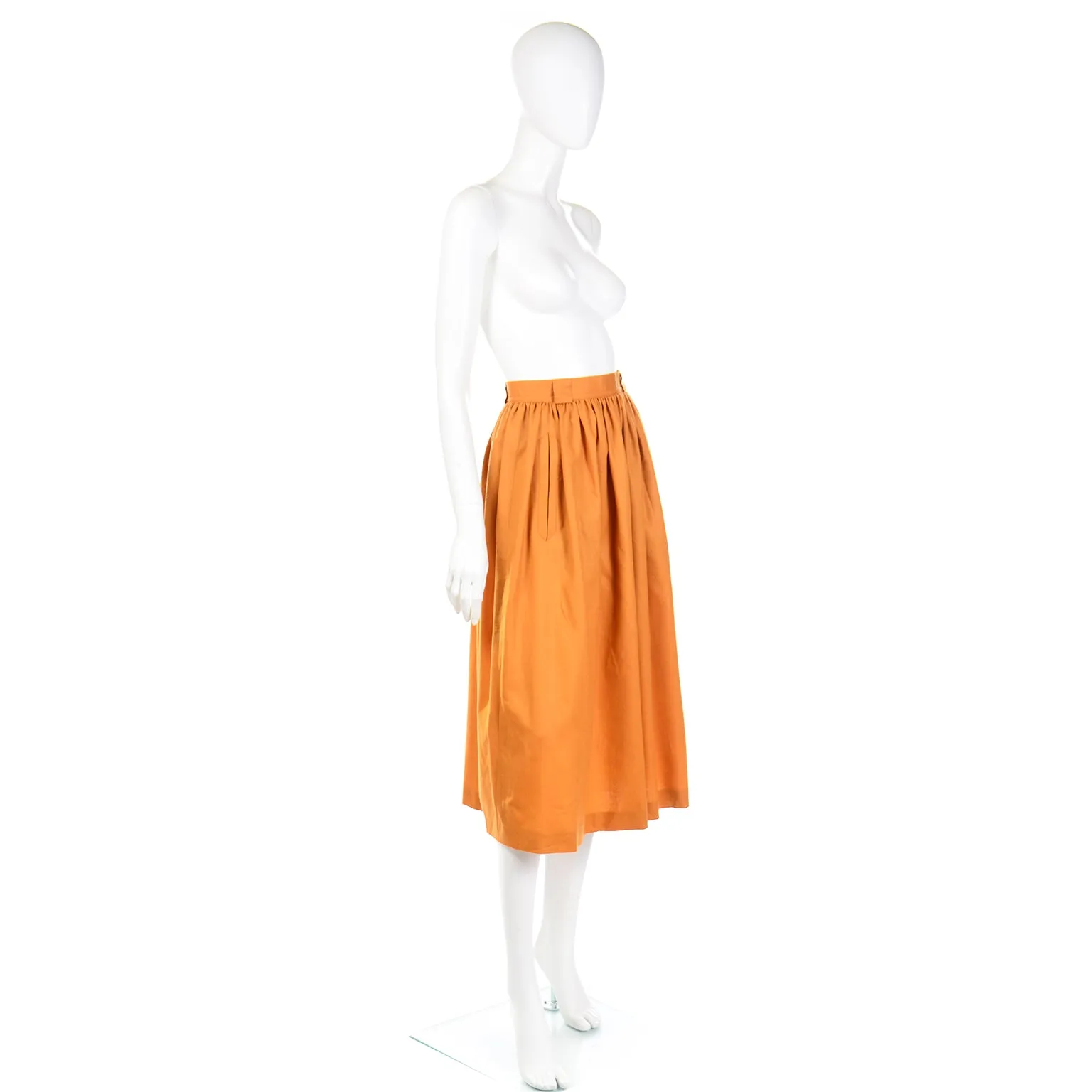 1980s Escada Margaretha Ley Dijon Mustard Wool Cashmere Deadstock Skirt