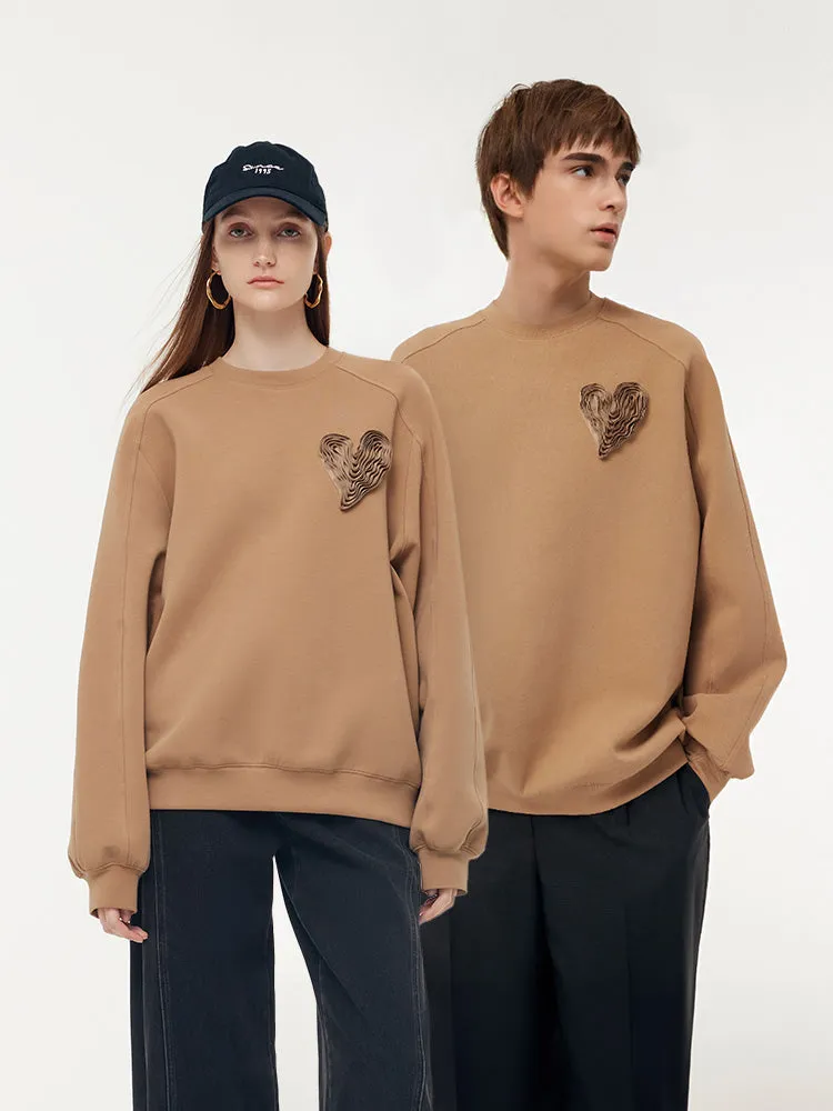 3D Heart Crew Neck Unisex Sweatshirt