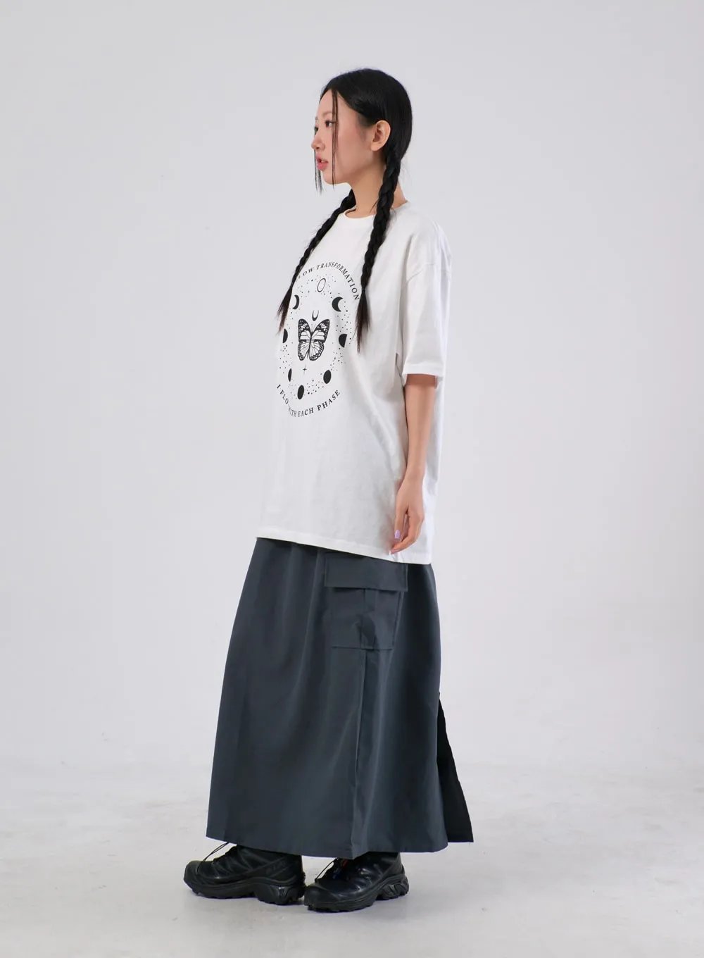 A-Line Cargo Maxi Skirt IA304