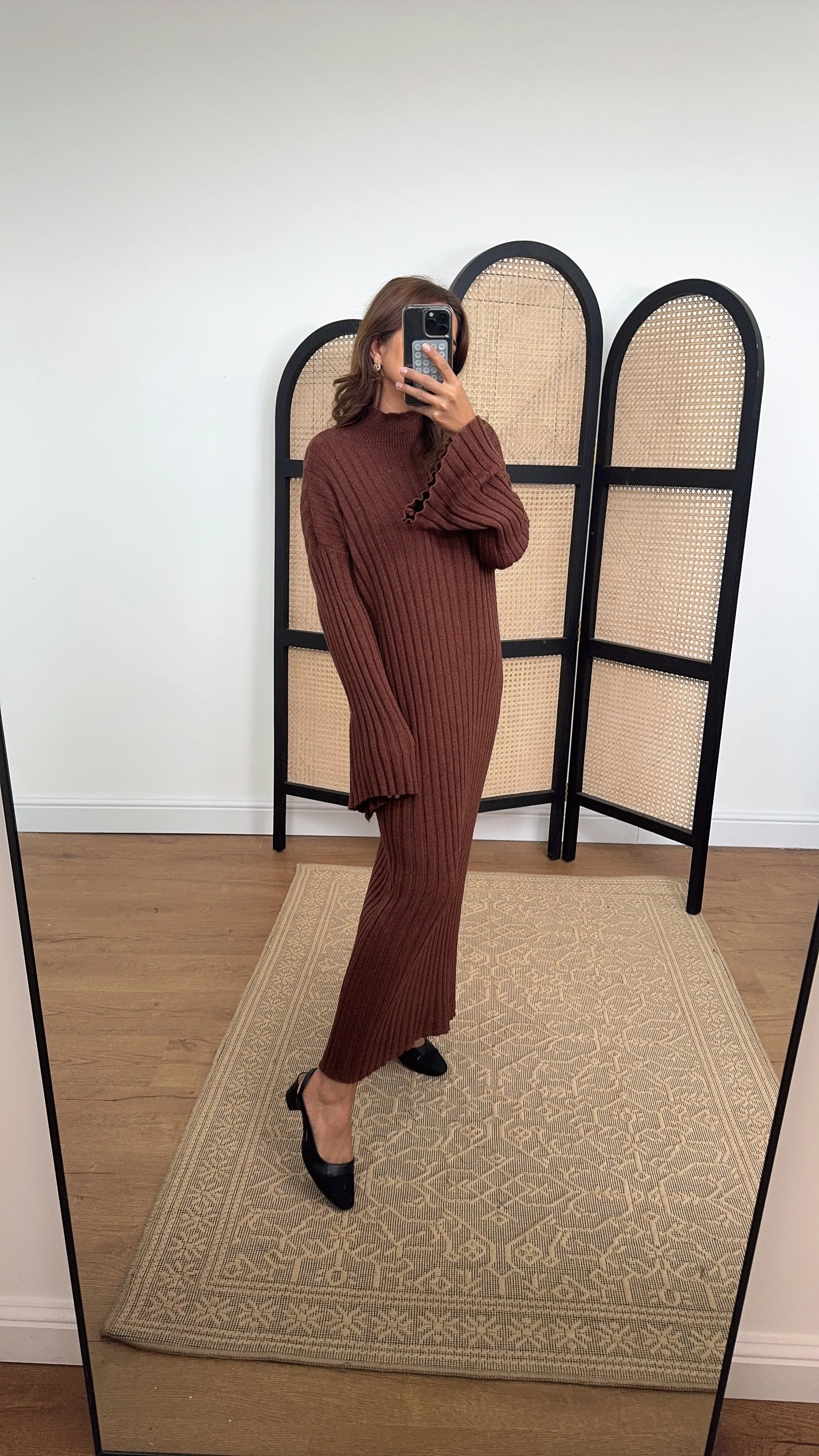 Abra knit dress brown