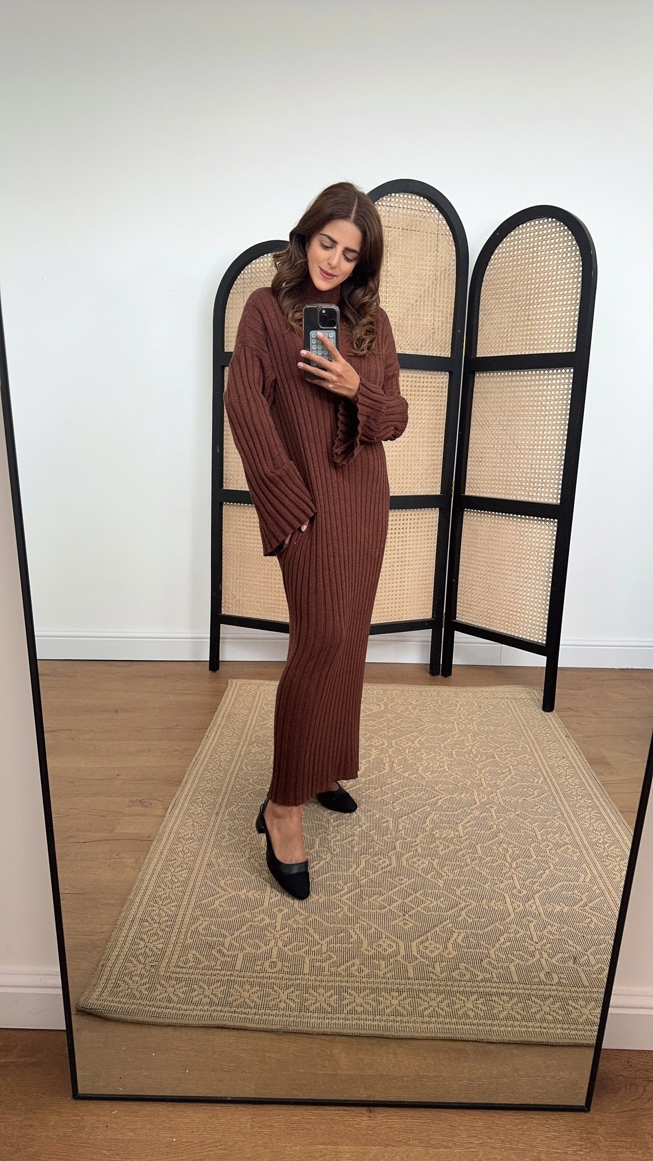 Abra knit dress brown