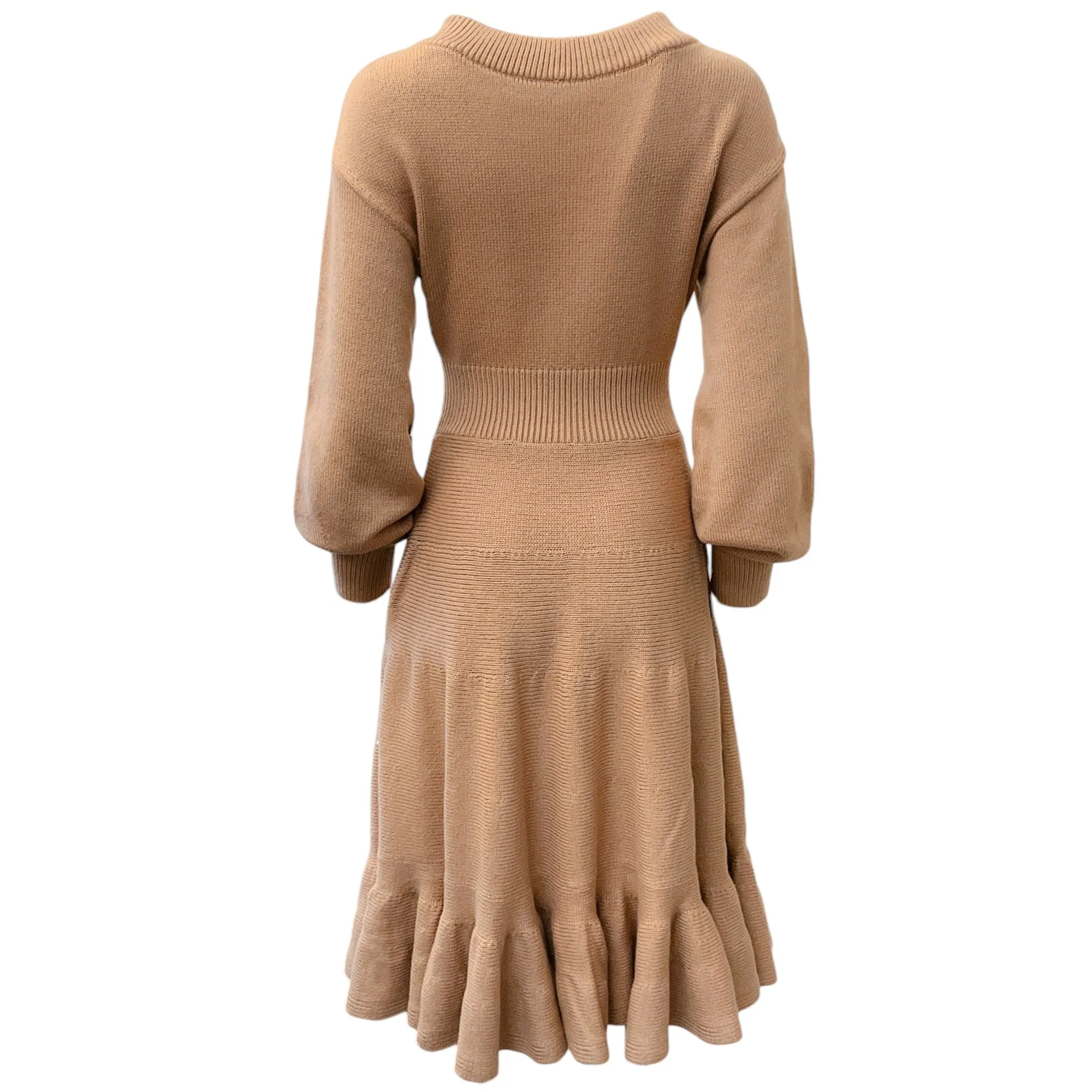 Adeam Walnut Knit Bouquet Dress