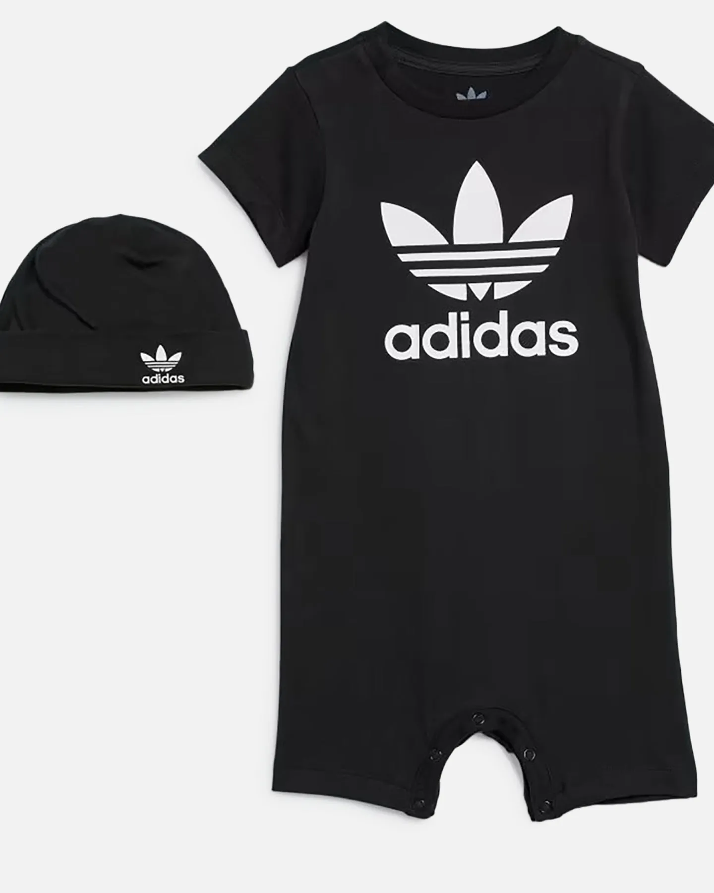 Adidas Infants' Jumpsuit and Beanie Gift Set Black