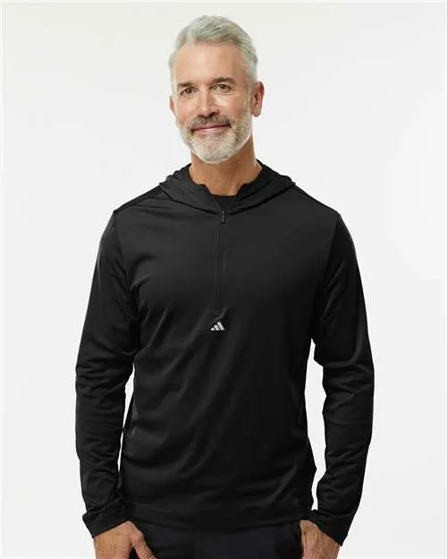 Adidas Lightweight Performance Quarter-Zip Hooded Pullover A596