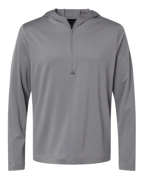 Adidas Lightweight Performance Quarter-Zip Hooded Pullover A596