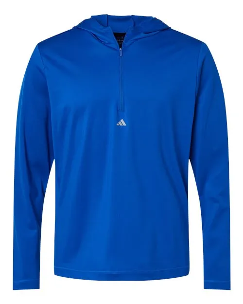 Adidas Lightweight Performance Quarter-Zip Hooded Pullover A596