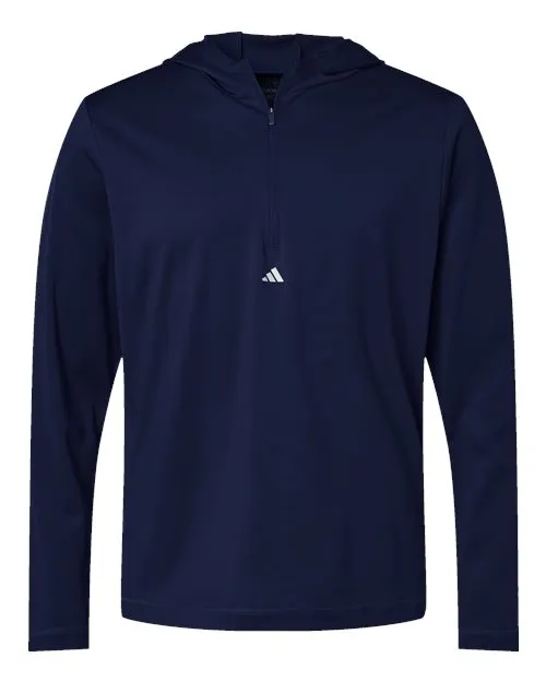 Adidas Lightweight Performance Quarter-Zip Hooded Pullover A596