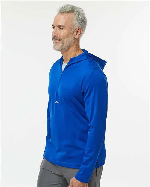 Adidas Lightweight Performance Quarter-Zip Hooded Pullover A596