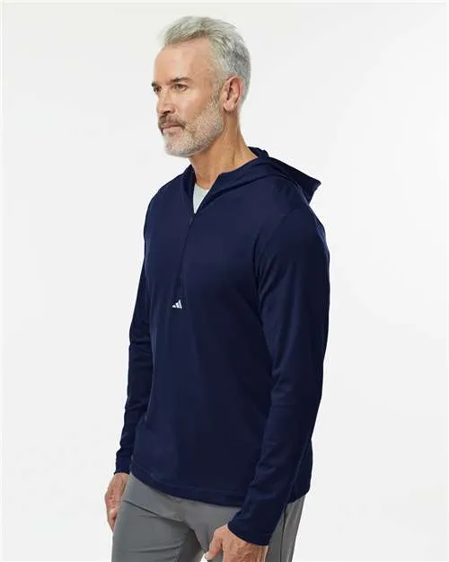 Adidas Lightweight Performance Quarter-Zip Hooded Pullover A596