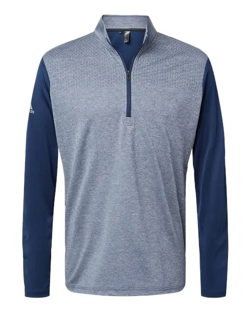 adidas Men's Heather Block Print Quarter-Zip Pullover