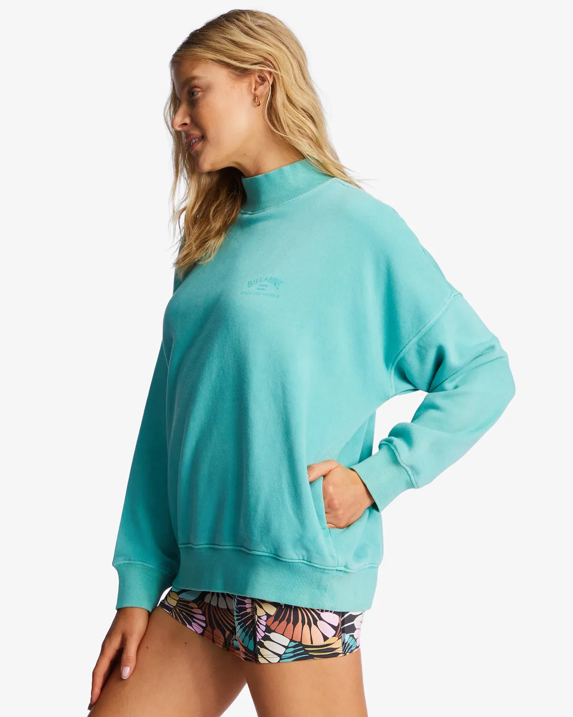 A/Div Canyon Mock Neck Sweatshirt - Lagoon