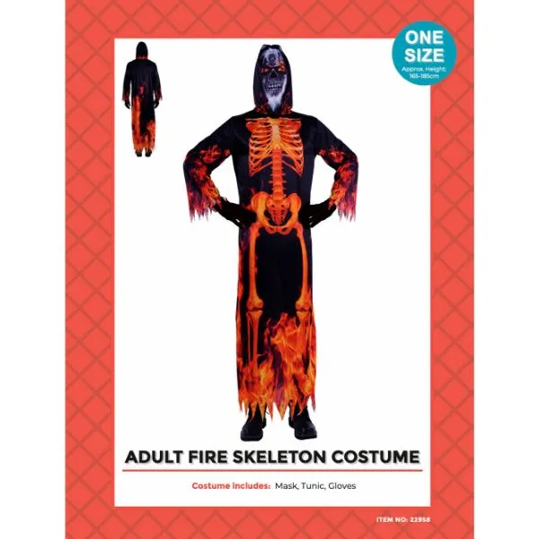 Adult Fire Skeleton Costume