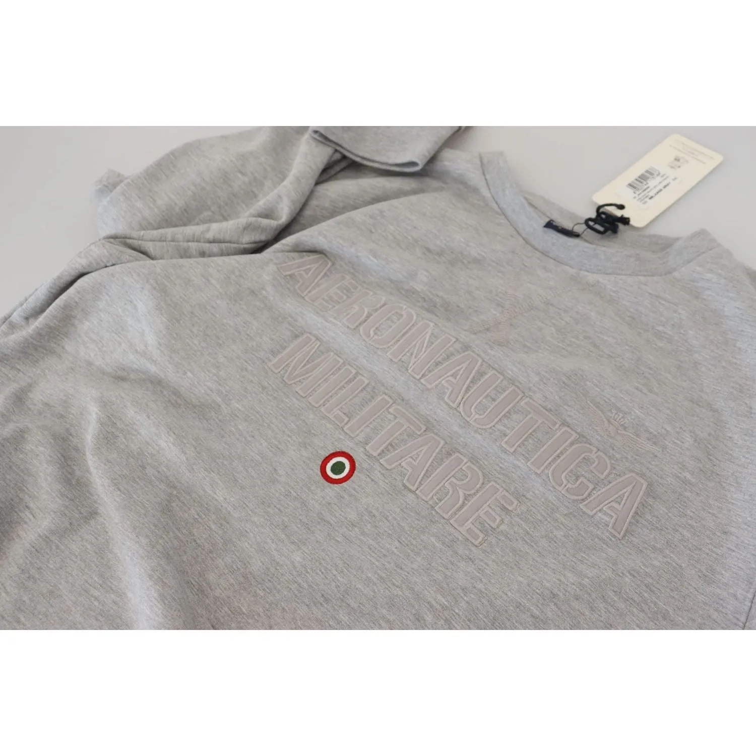 Aeronautica Militare Elegant Gray Pullover Sweater