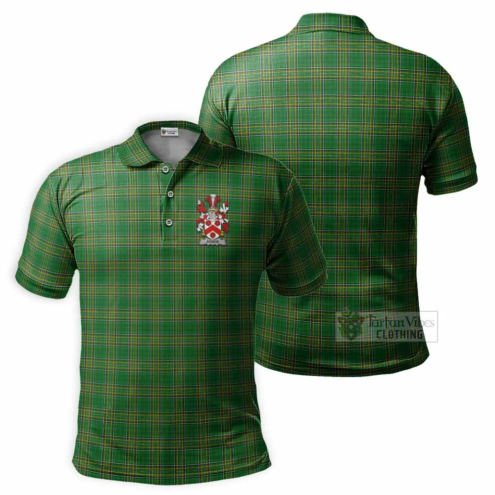 Agnew Irish Clan Tartan Men's Polo Shirt with Coat of Arms