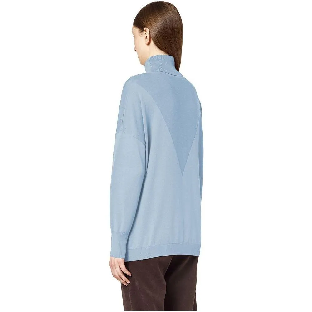 Alpha Studio Light Blue Silk Sweater