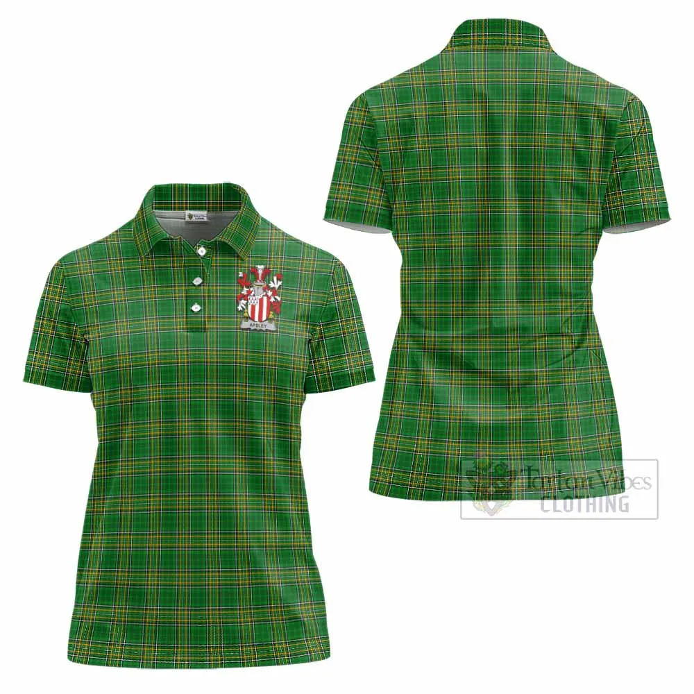 Apsley Irish Clan Tartan Women's Polo Shirt with Coat of Arms