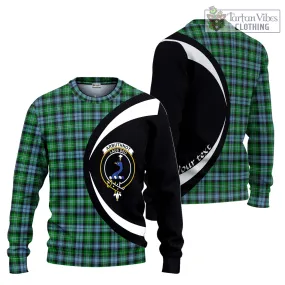 Arbuthnot Ancient Tartan Ugly Sweater with Family Crest Circle Style