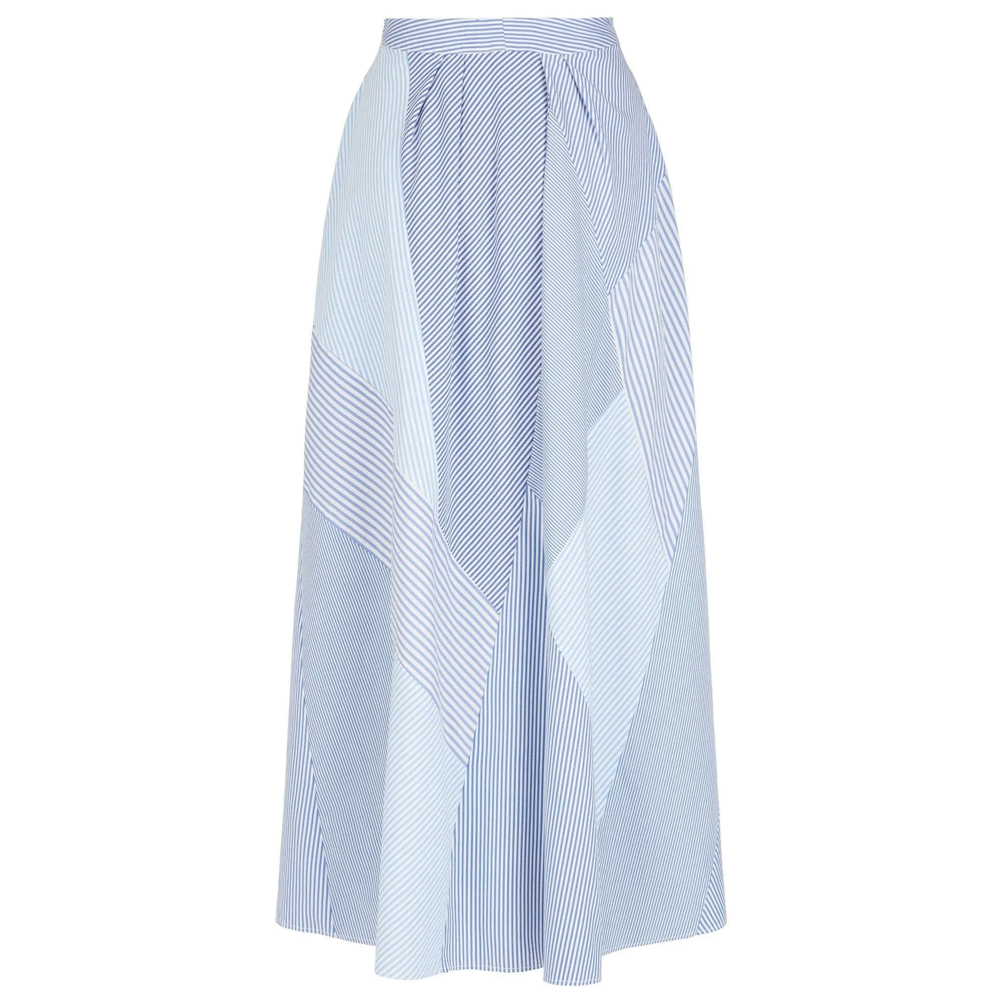 Bailey Skirt Stripe Cotton Poplin Light Blue