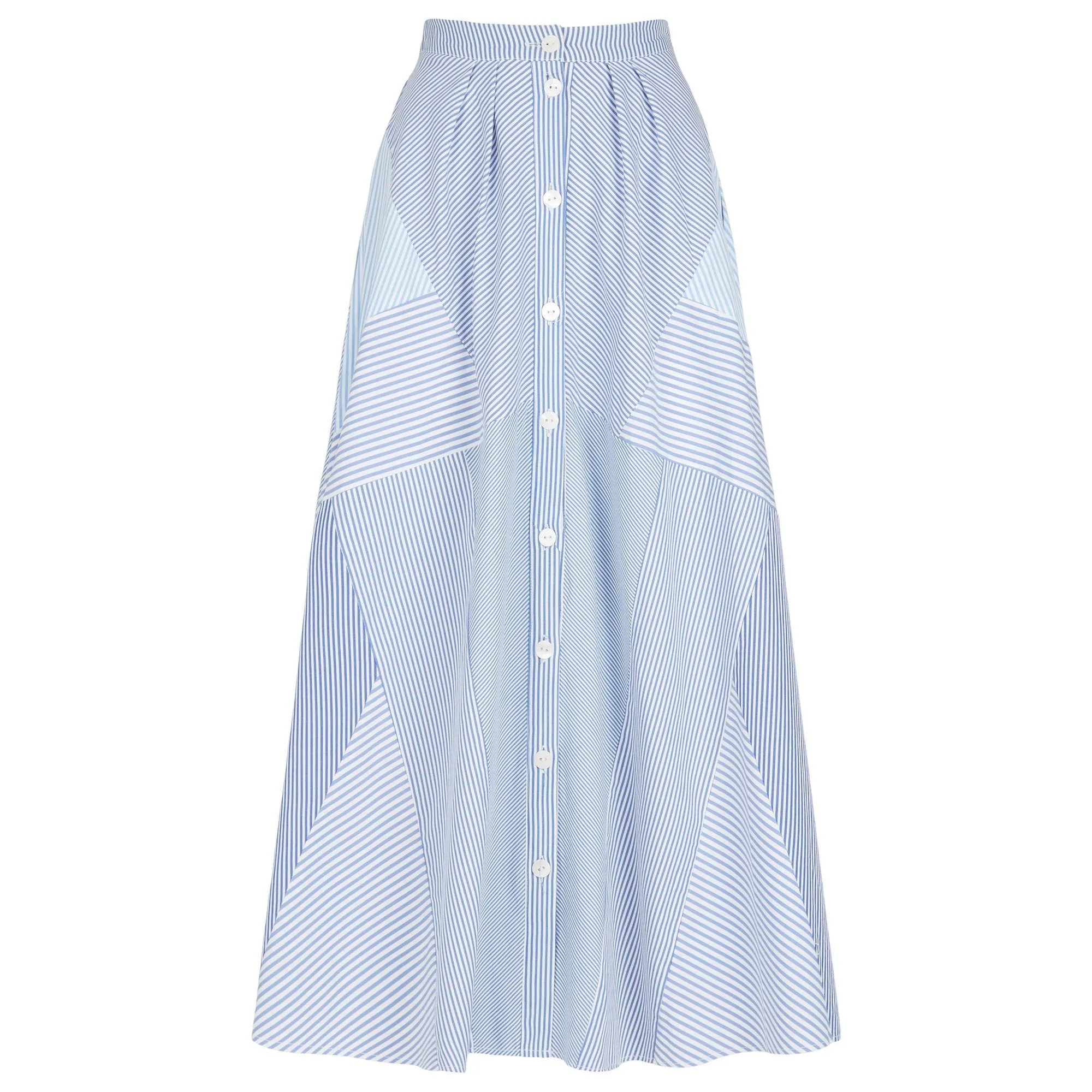 Bailey Skirt Stripe Cotton Poplin Light Blue