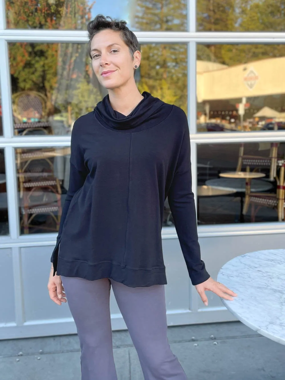 Bamboo Fleece Cowl Neck Sweatshirt