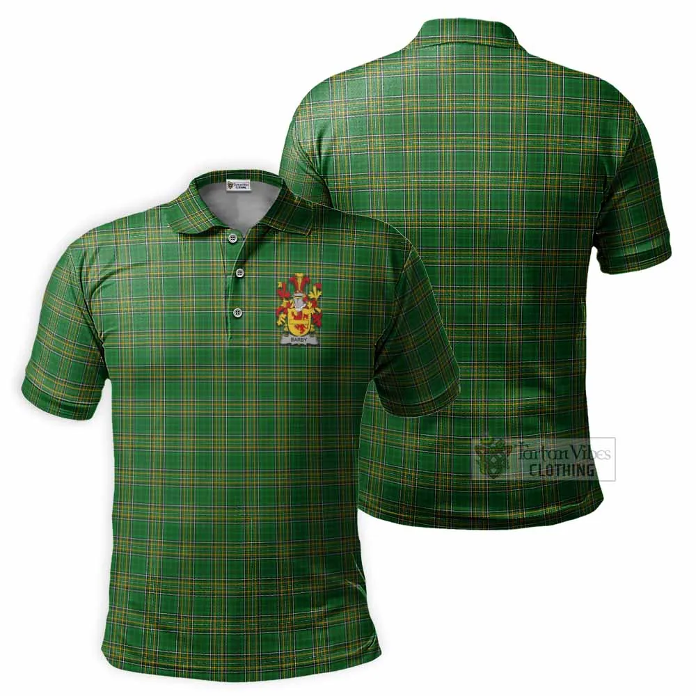 Barby Irish Clan Tartan Men's Polo Shirt with Coat of Arms