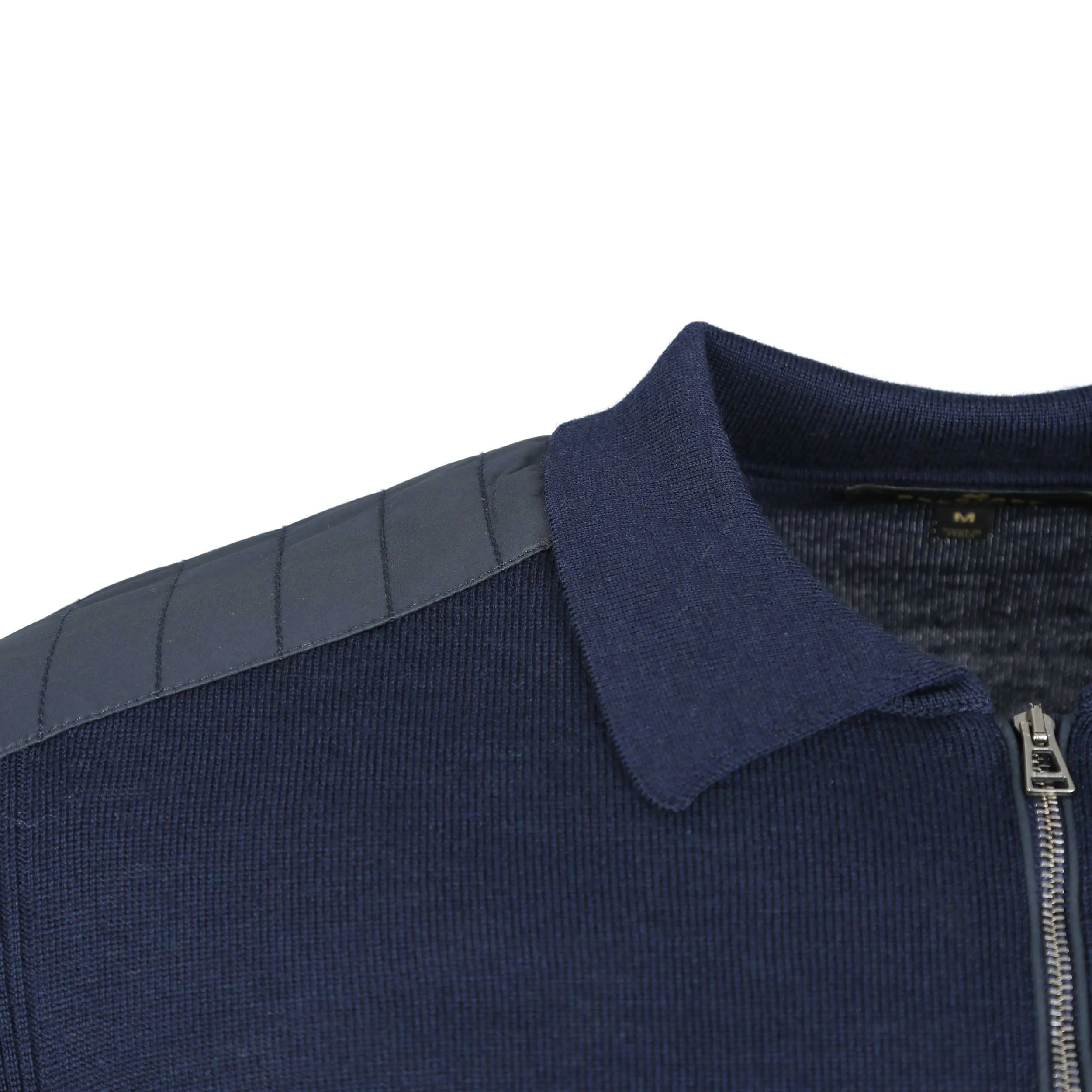 Belstaff Kirk Zip Polo Knitwear in Washed Navy