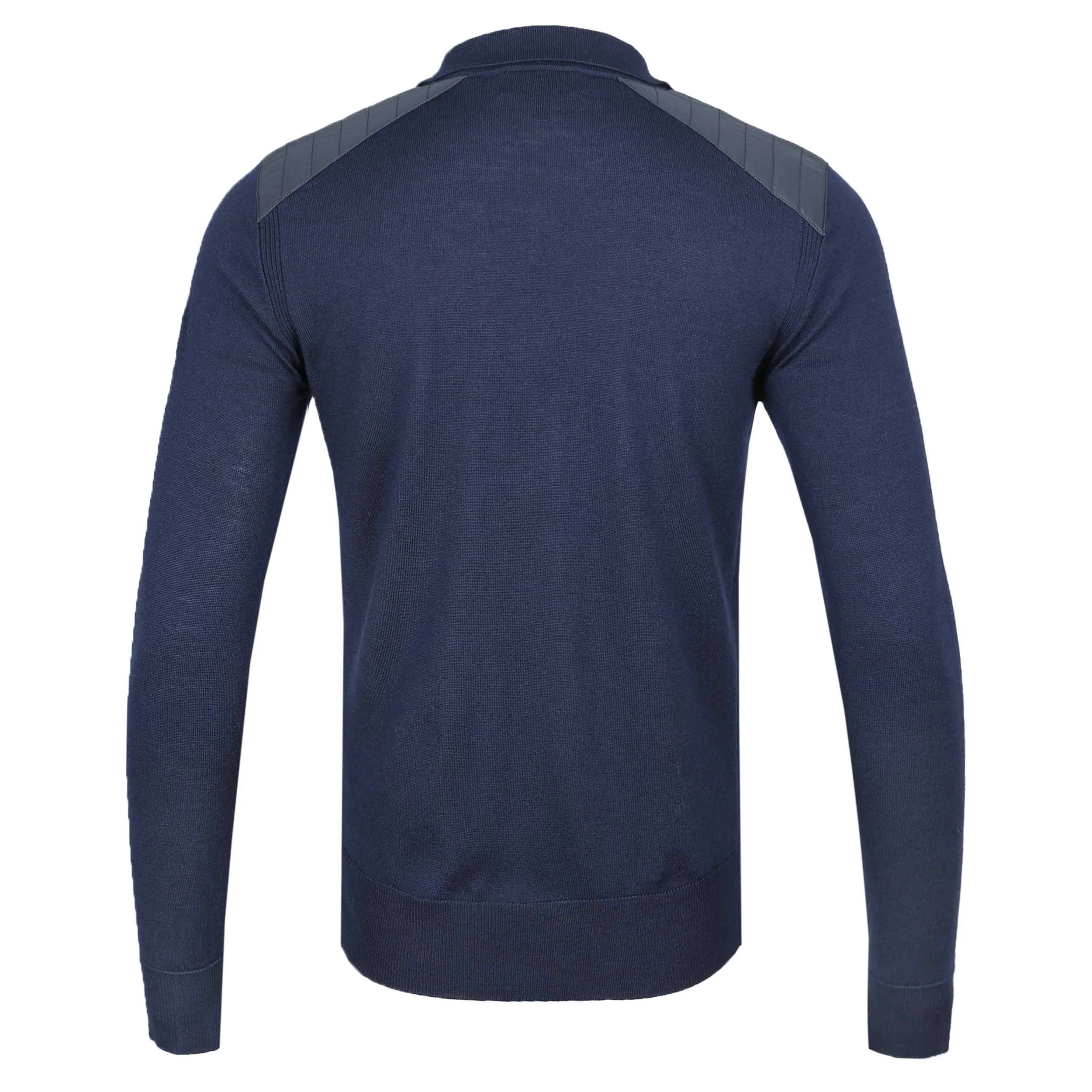 Belstaff Kirk Zip Polo Knitwear in Washed Navy