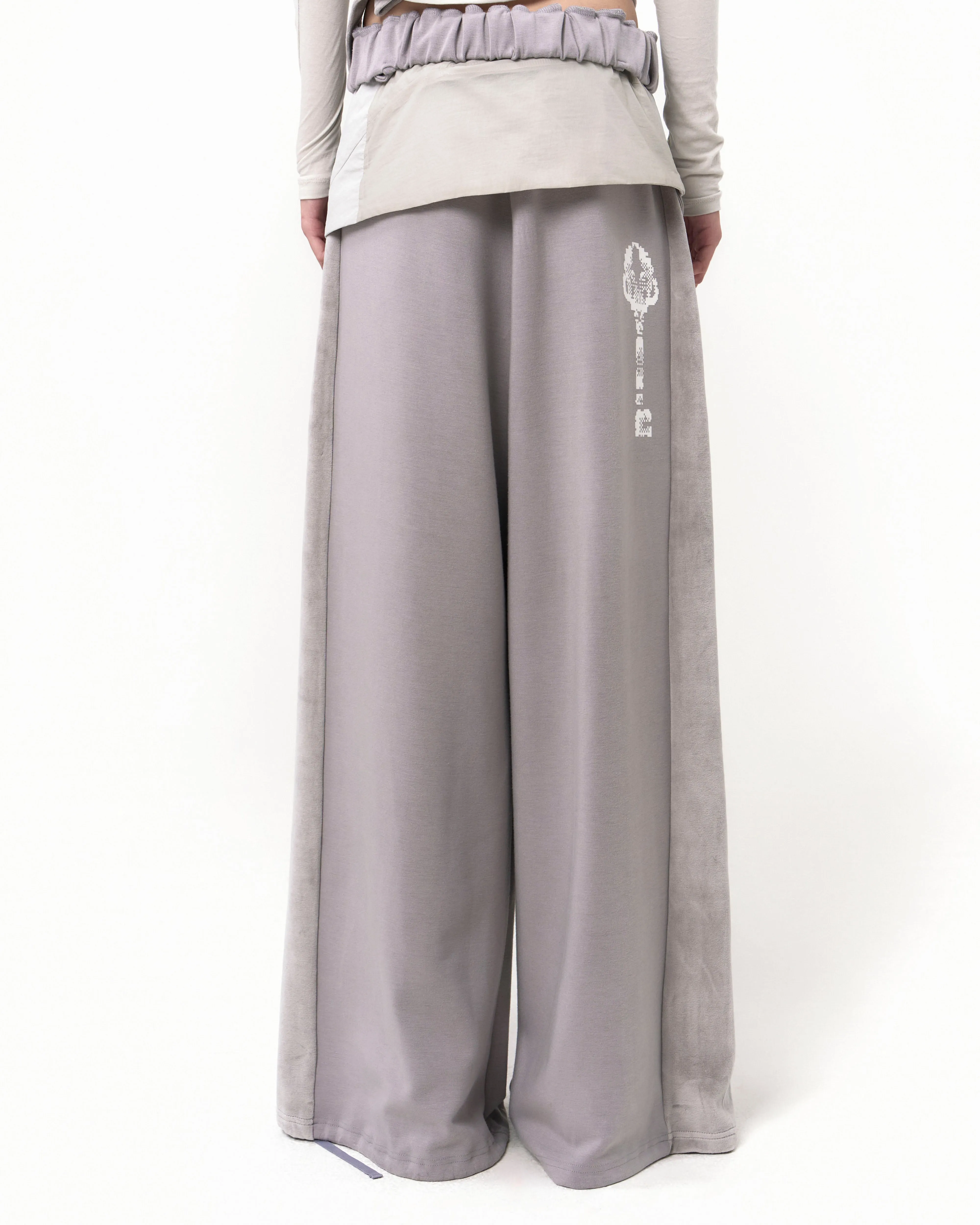 Belt Wide Sweat Pants Grey