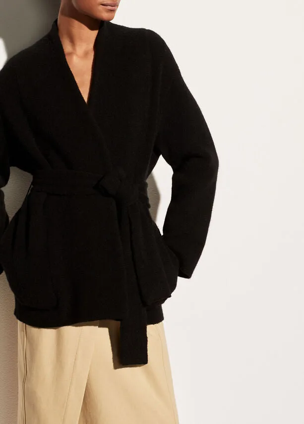 Belted Cardigan Coat - Black