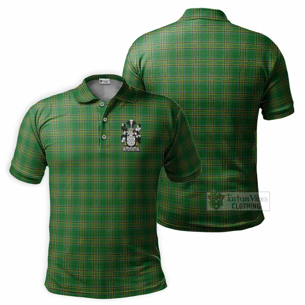 Beresford Irish Clan Tartan Men's Polo Shirt with Coat of Arms