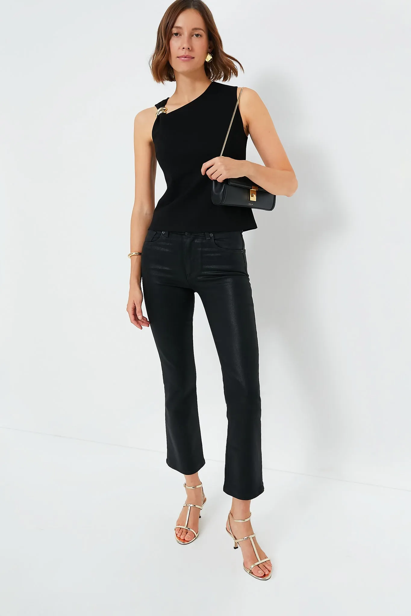 Black Asymmetrical Angelique Top