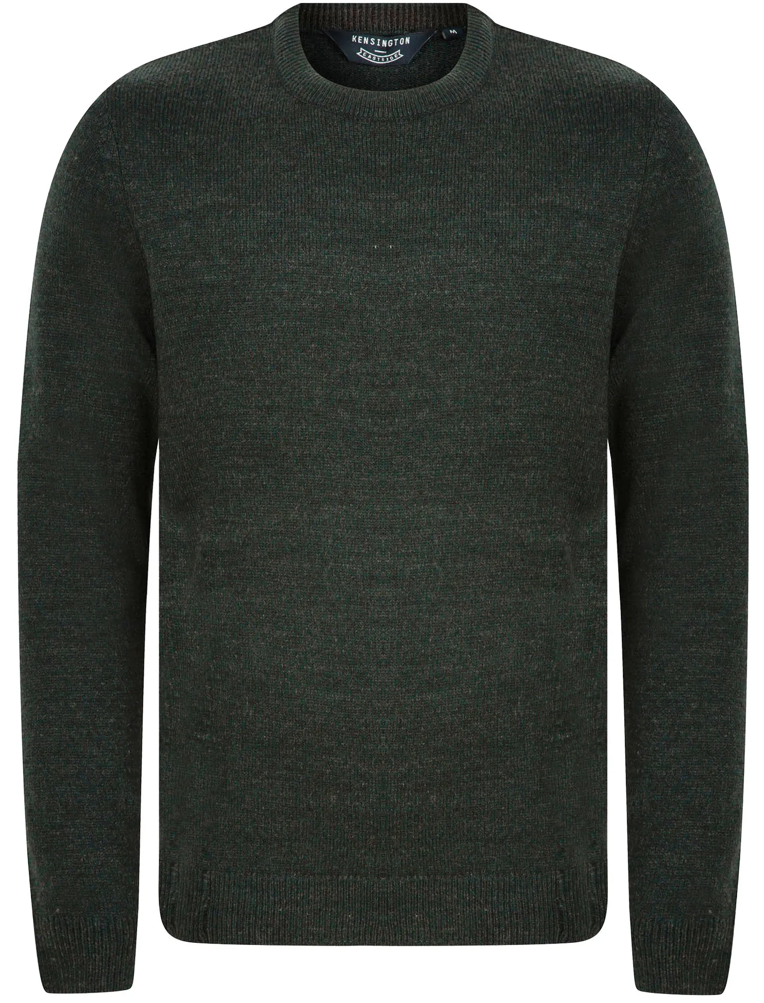 Bozo Marled Crew Neck Jumper In Green / Charcoal Twist - Kensington Eastside