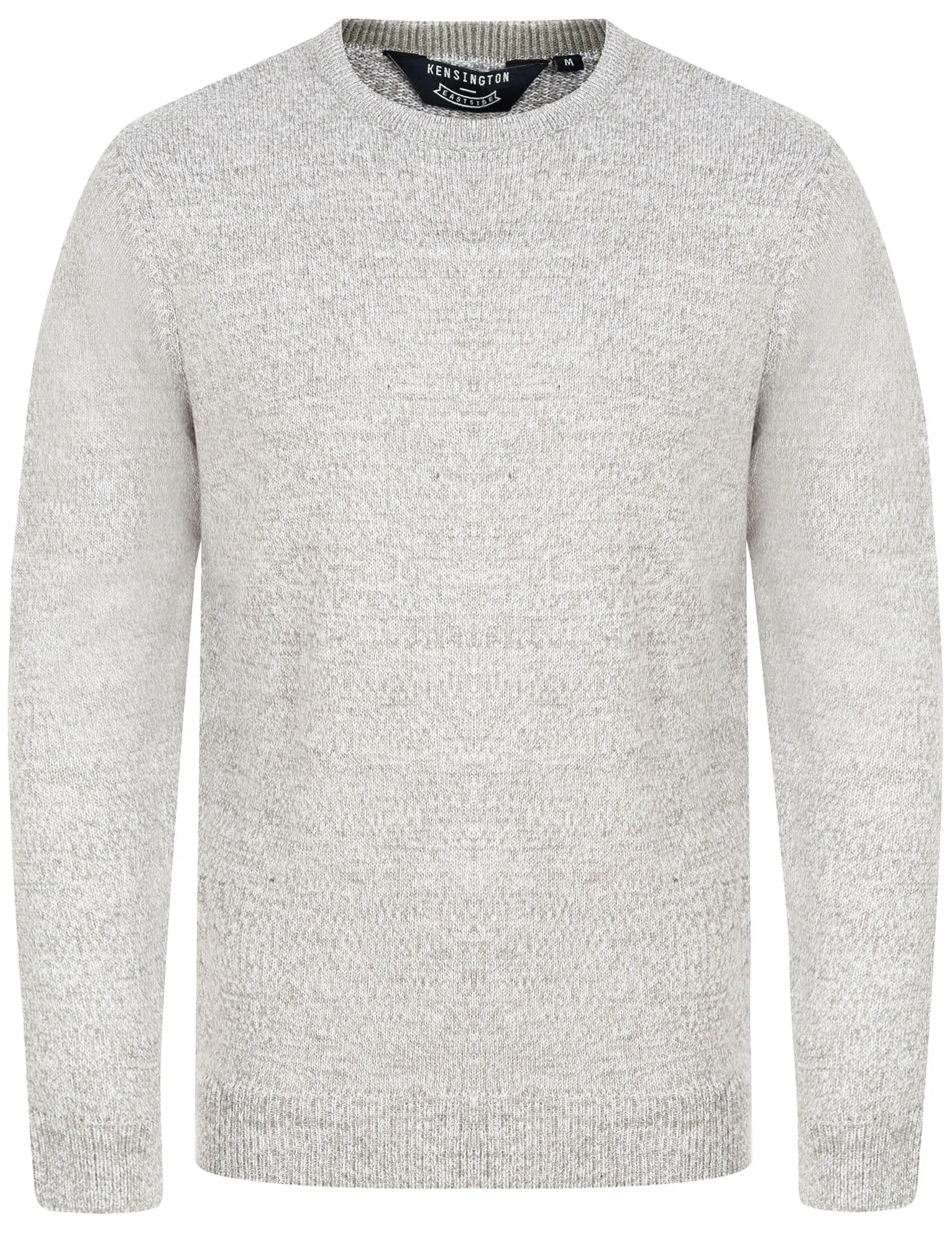 Bozo Marled Crew Neck Jumper In Mid Grey Marl / Optic White Twist - Kensington Eastside