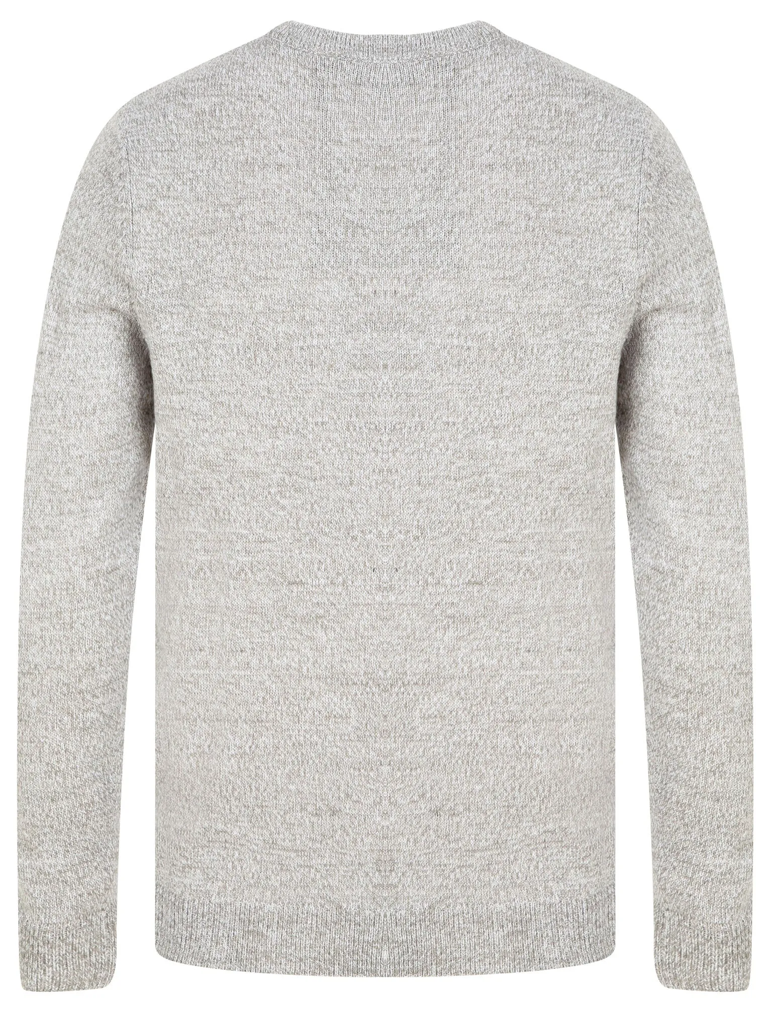 Bozo Marled Crew Neck Jumper In Mid Grey Marl / Optic White Twist - Kensington Eastside