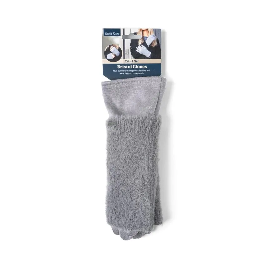 Bristol 2 in 1 Fingerless Gloves - Grey