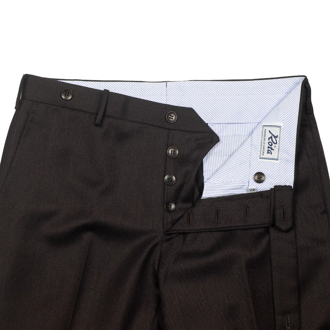 Brown cavalry twill wool trousers