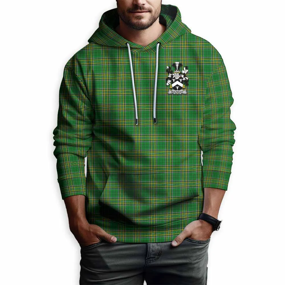 Bulkeley Irish Clan Tartan Hoodie with Coat of Arms