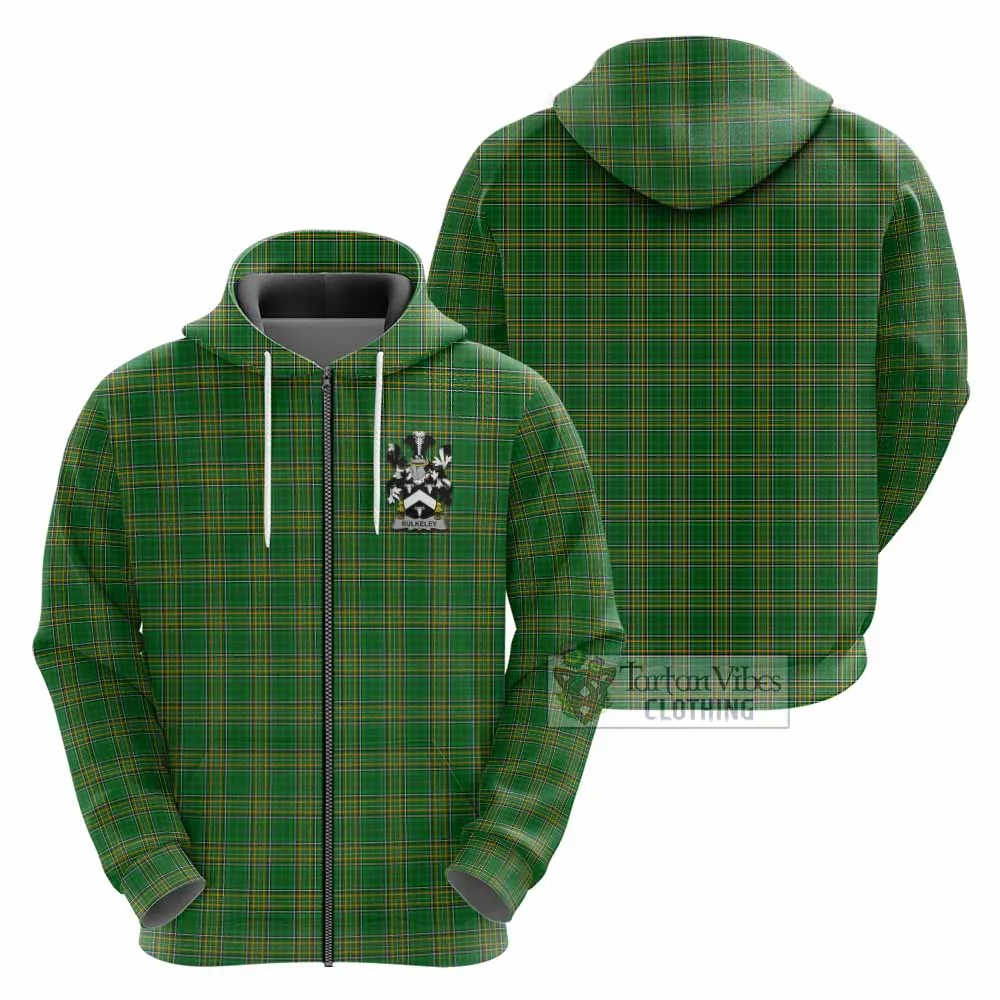 Bulkeley Irish Clan Tartan Hoodie with Coat of Arms