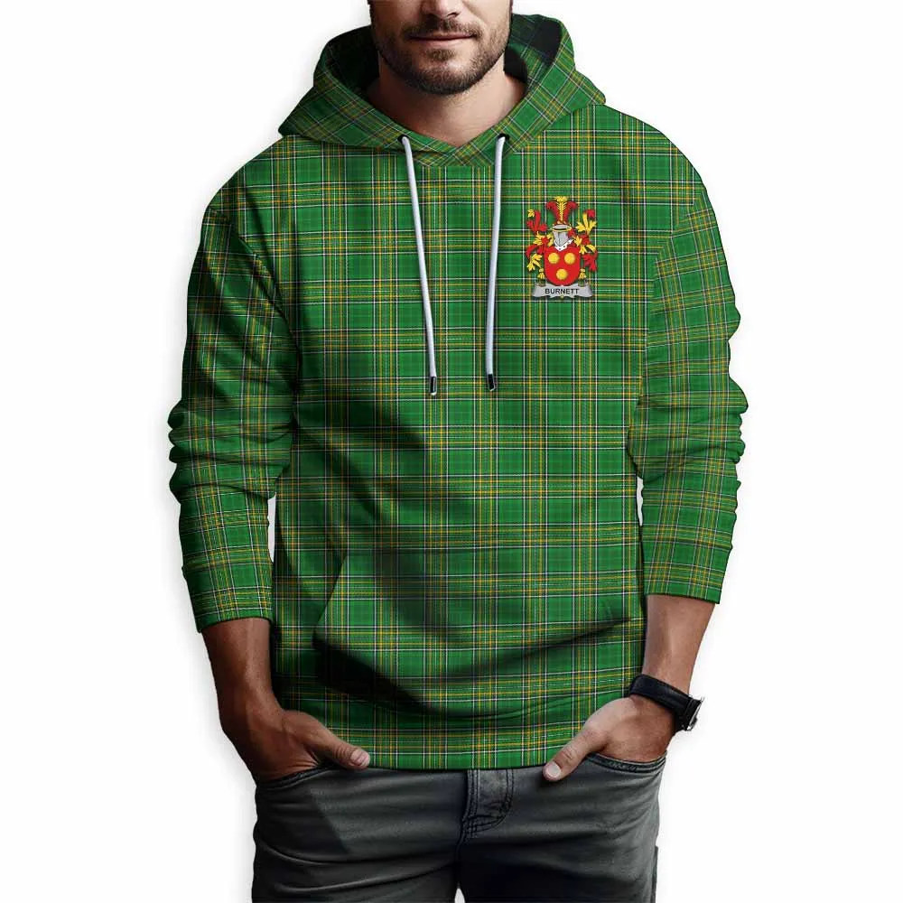 Burnett Irish Clan Tartan Hoodie with Coat of Arms