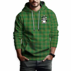 Burton Irish Clan Tartan Hoodie with Coat of Arms