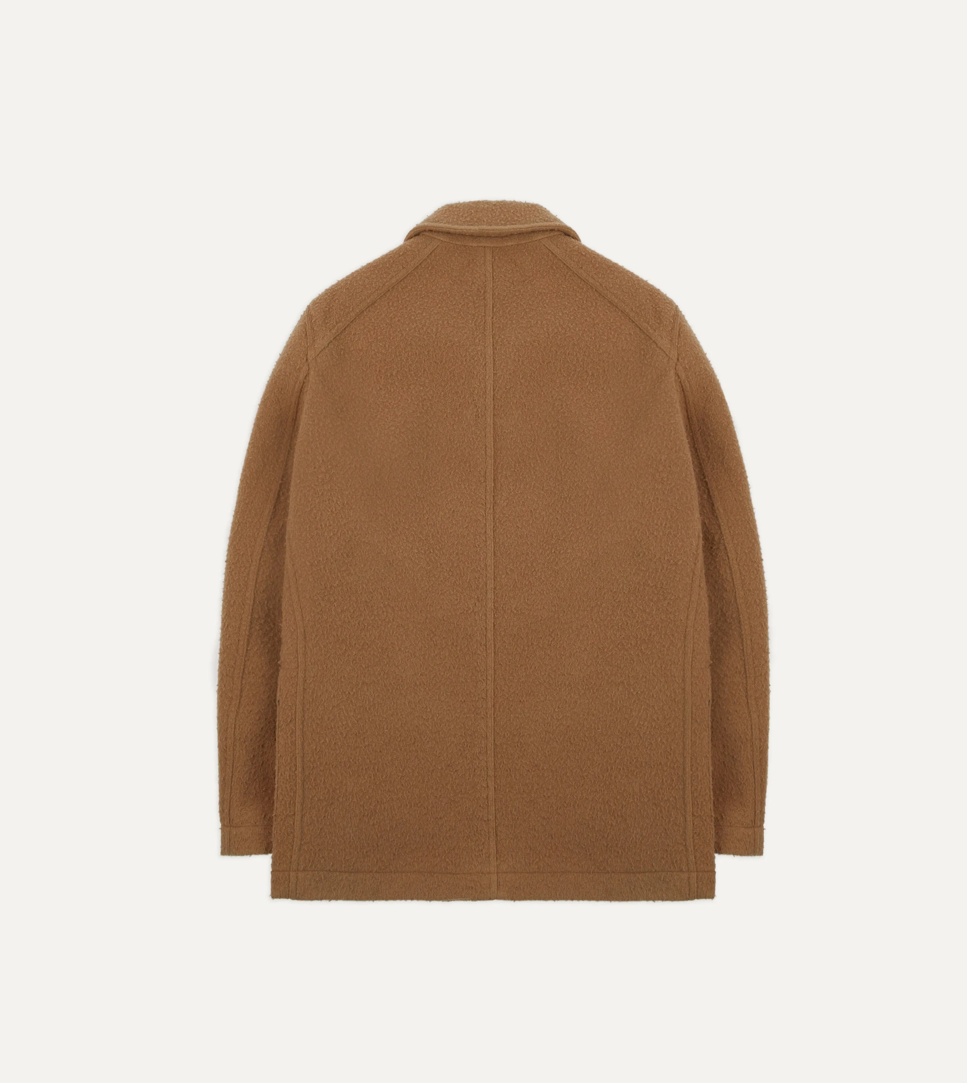 Camel Casentino Wool Short Duffle Coat