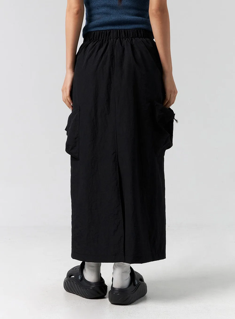 Cargo Nylon Maxi Skirt CG302