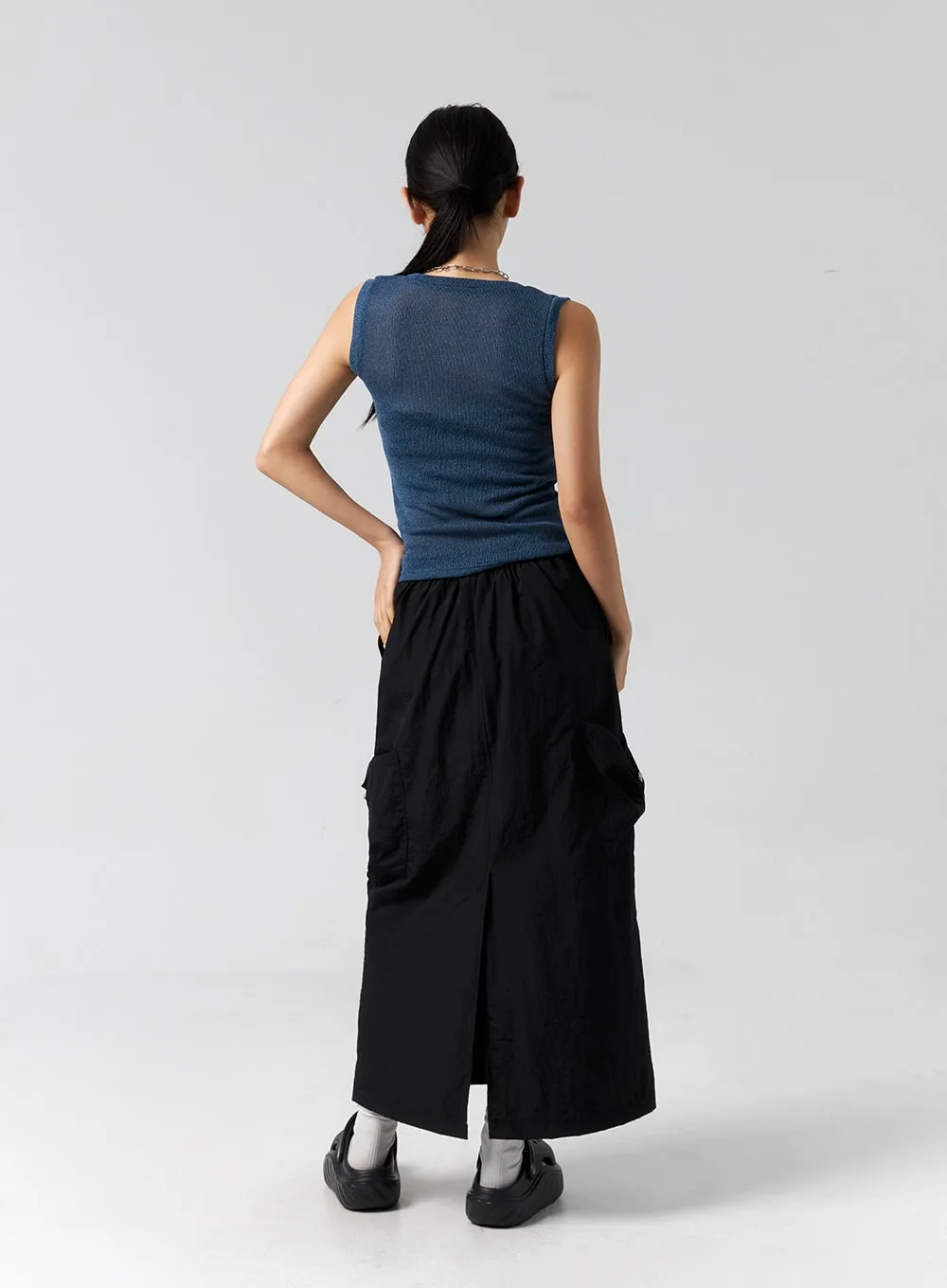 Cargo Nylon Maxi Skirt CG302