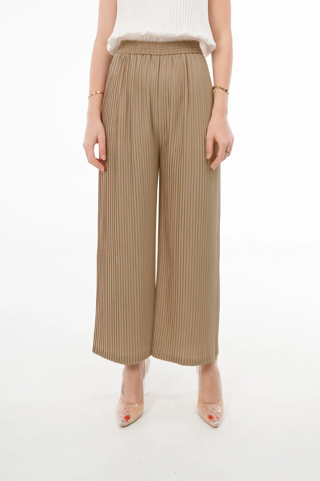 Charlotte Knife Pleat Straight Cut Pants