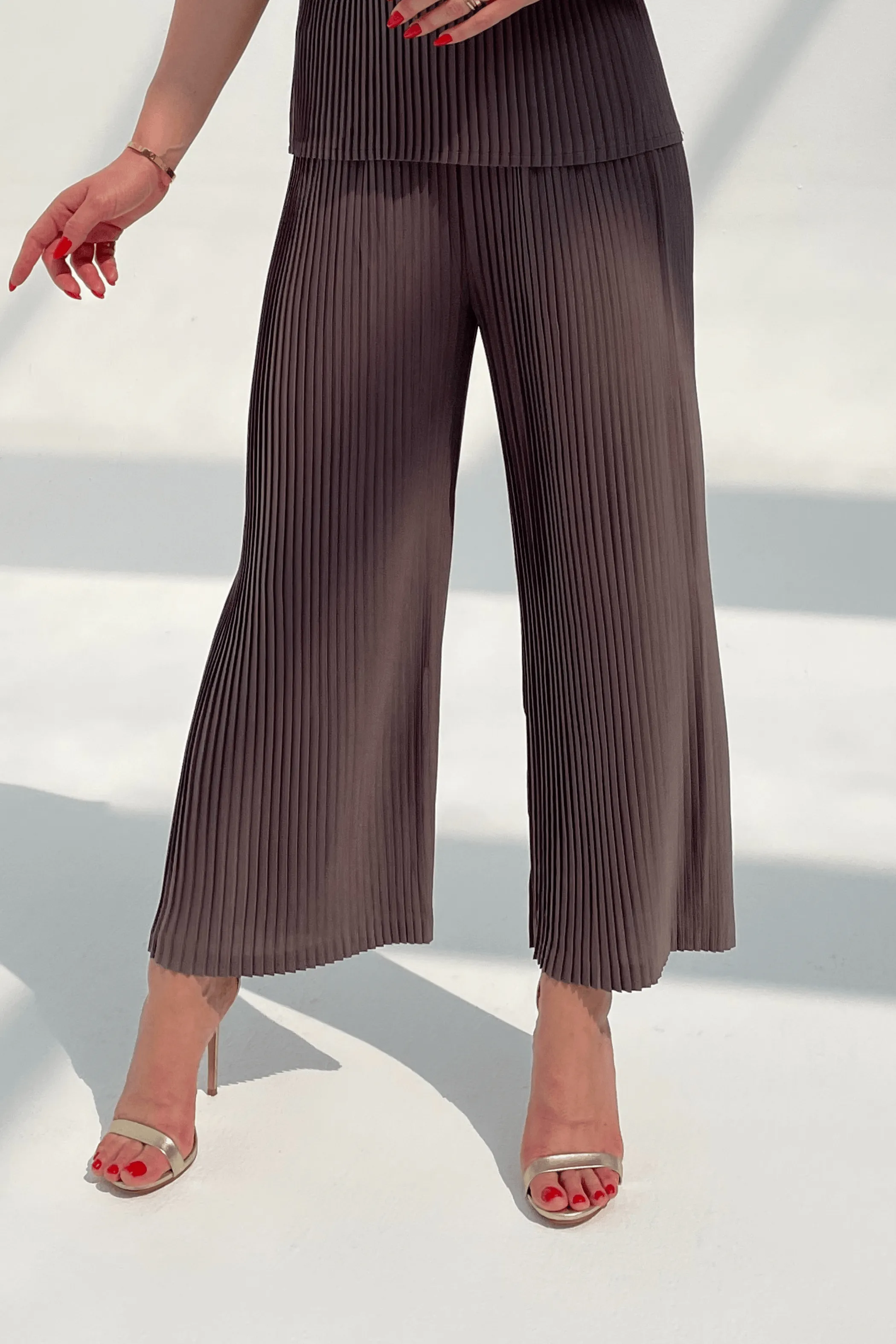 Charlotte Knife Pleat Straight Cut Pants