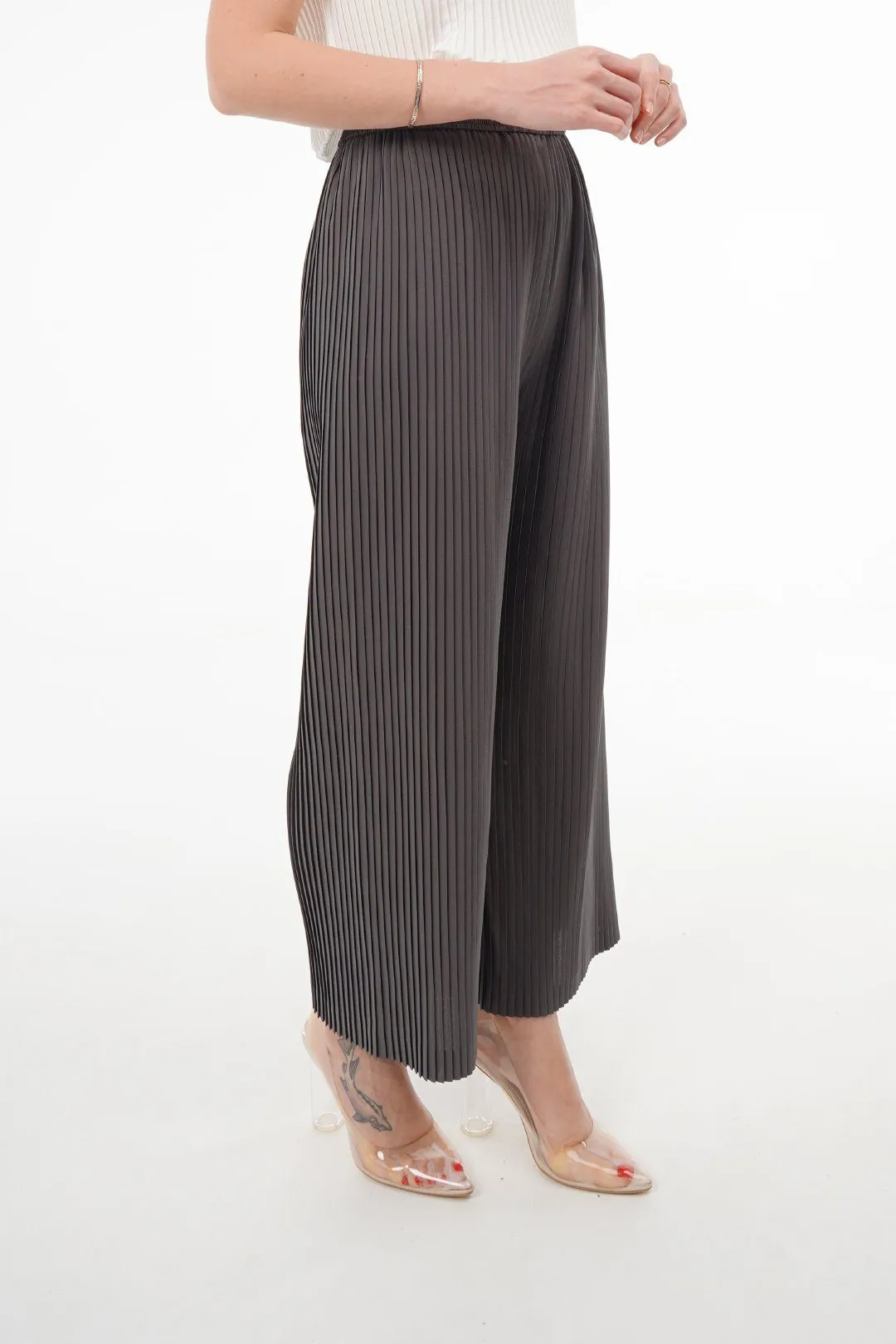 Charlotte Knife Pleat Straight Cut Pants