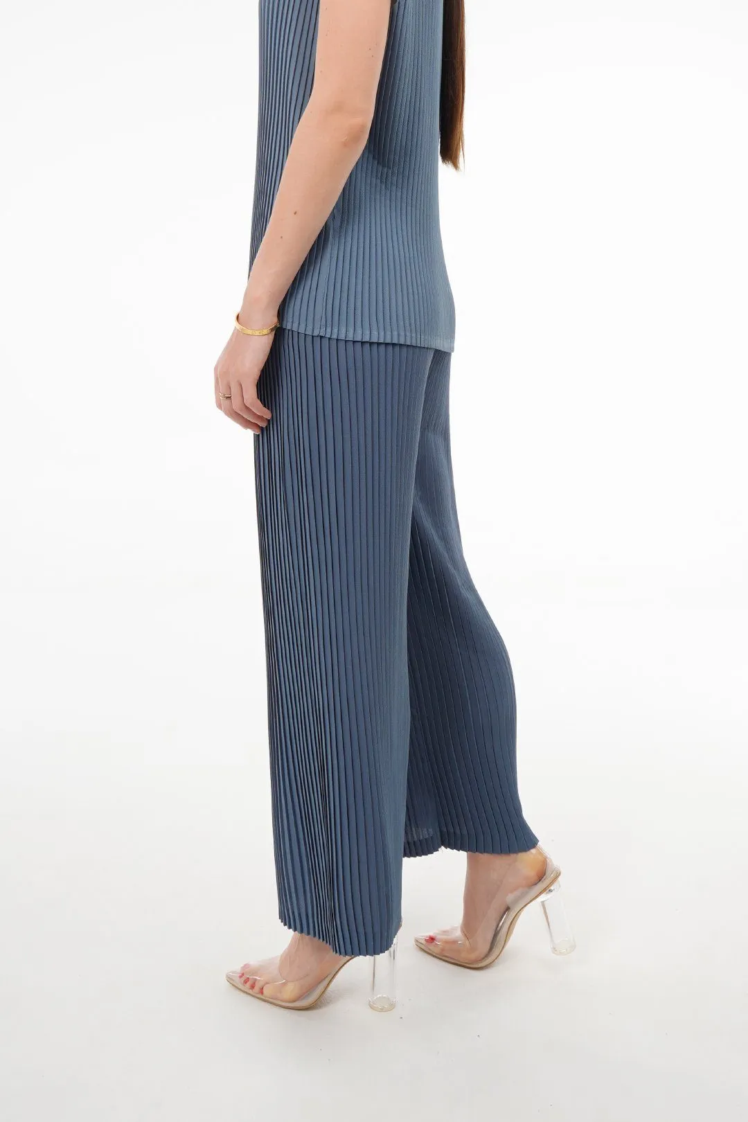 Charlotte Knife Pleat Straight Cut Pants