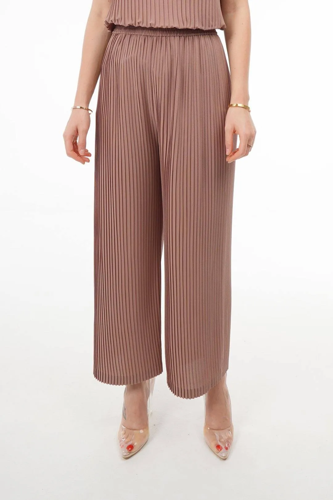 Charlotte Knife Pleat Straight Cut Pants