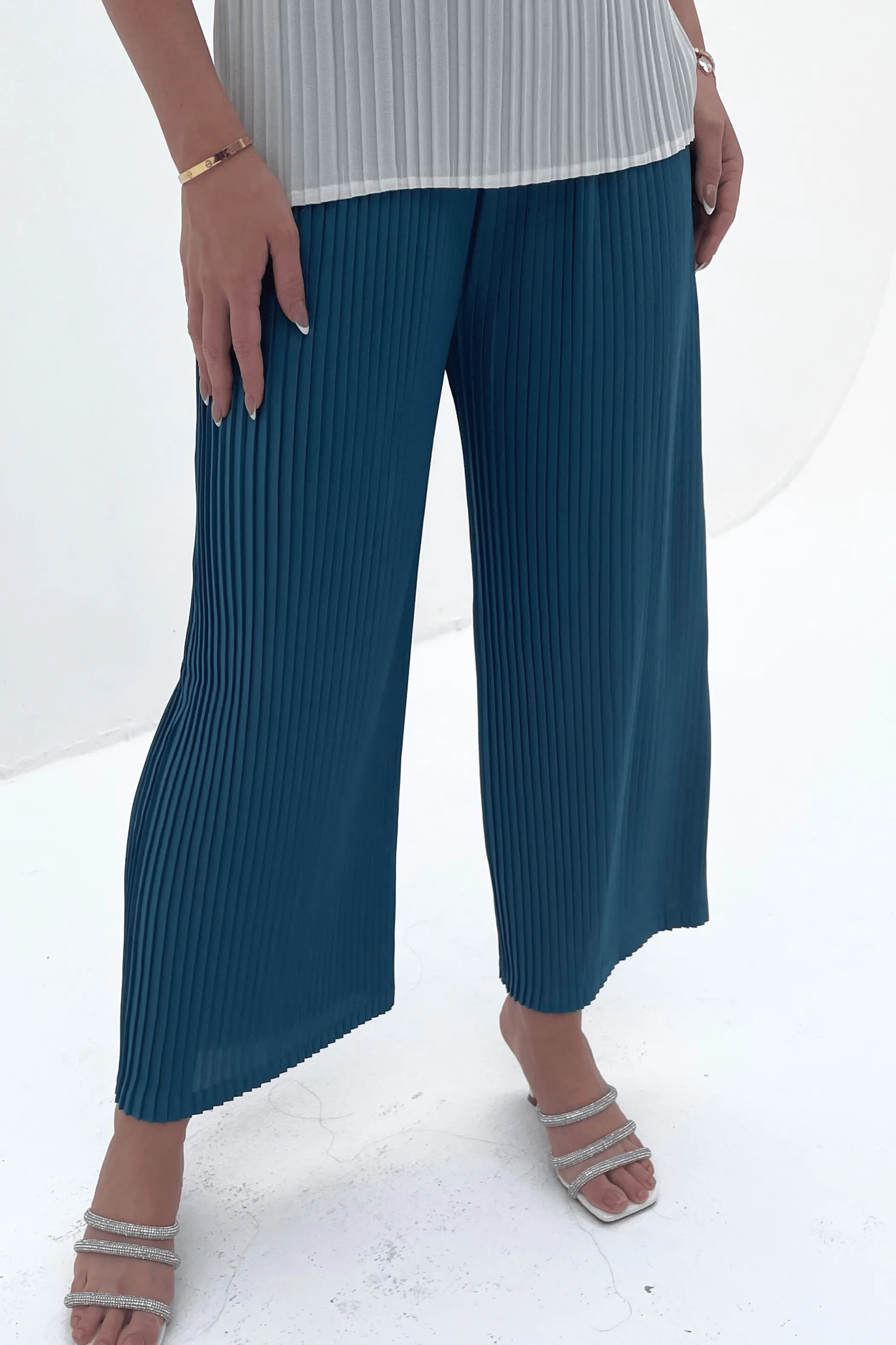 Charlotte Knife Pleat Straight Cut Pants