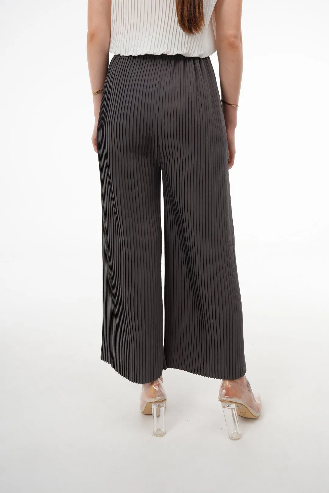 Charlotte Knife Pleat Straight Cut Pants